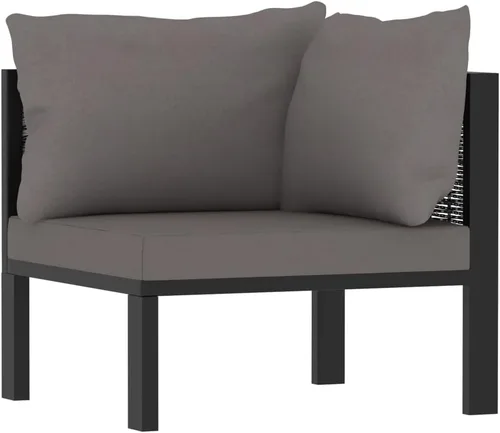 Miniatura 8 de Ensemble Salon de Jardin 8 Pièces Anthracite Gris Foncé avec Coussins Résistants aux Intempéries, Confortable et Moderne Pour Terrasse, Balcon ou