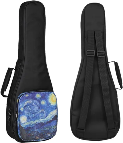 Miniatura 10 de MUINS Estuche para ukelele, 21 23 26 30. Estuche duradero y colorido para ukelele con acolchado más grueso para soprano, concierto, tenor con dobles