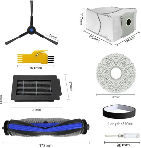 Miniatura 2 de T50 Max Pro Omni - Piezas de repuesto para ECOVACS DEEBOT T50 Max Pro Omni / T50 Max Pro Omni Gen2, robot aspirador 2 cepillos principales, 4