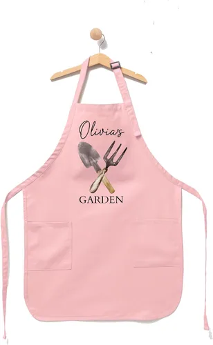 Miniatura 7 de Delantal de jardín personalizado con nombre: delantal de jardinería personalizado para mujeres, hombres y niños, delantal ajustable hecho a mano