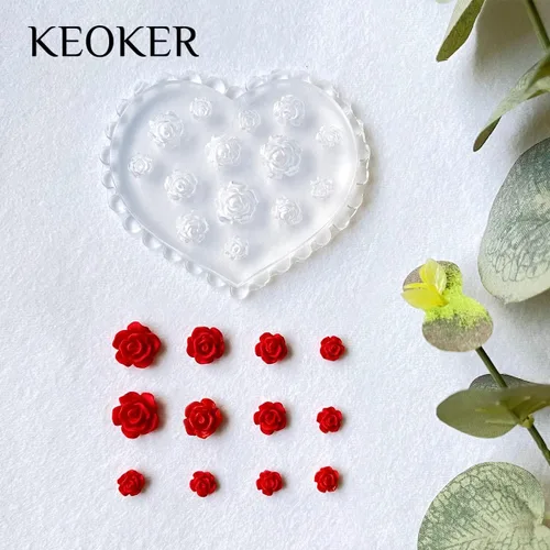 Miniatura 3 de KEOKER Moldes de arcilla polimérica de flores, 4 moldes de arcilla miniatura de margaritas, moldes de arcilla polimérica para decoración de aretes