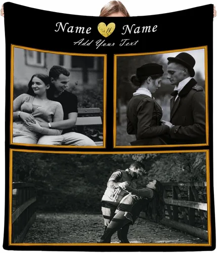 Miniatura 18 de Artsadd Mantas personalizadas con texto fotográfico, mantas de collage personalizadas con mis propias imágenes, fabricadas en Estados Unidos