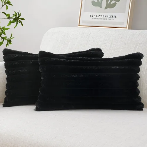 Miniatura 28 de MIULEE Juego de 2 fundas de almohada decorativas de piel sintética de 16 x 16 pulgadas, decoración moderna de primavera para el hogar, almohadas
