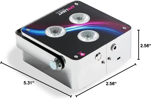 Miniatura 16 de Ape Labs Maxi Juego de 2 luces verticales inteligentes profesionales de fabricación alemana, 45 vatios RGBW LED Par, funciona con pilas con DMX