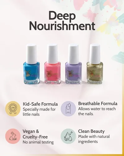 Miniatura 2 de karma organic Juego de esmaltes de uñas no tóxicos para niños, esmalte de uñas certificado para niñas, vegano y seguro para niños, juego de regalo