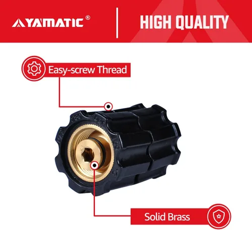 Miniatura 4 de YAMATIC Adaptador estabilizador para lavadora a presión para manguera, bomba y pistola, M22-0.551 in hembra x M22-0.551 in hembra, 4000 PSI/280 Bar
