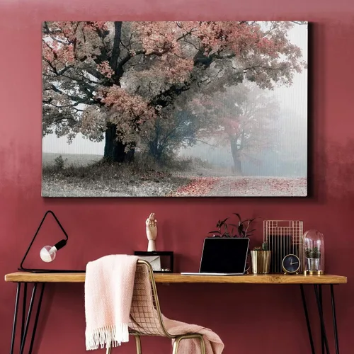 Miniatura 5 de Lienzo de arte de pared de paisaje abstracto con flores y bosque moderno, cuadros de arte para decoración de sala de estar, cocina, baño, oficina