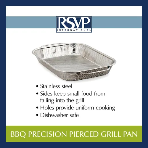Miniatura 10 de RSVP International Endurance (BQ-RP) - Sartén para asar de precisión para barbacoa, acero inoxidable, 17.5 x 11 x 2 pulgadas, crea el tostado
