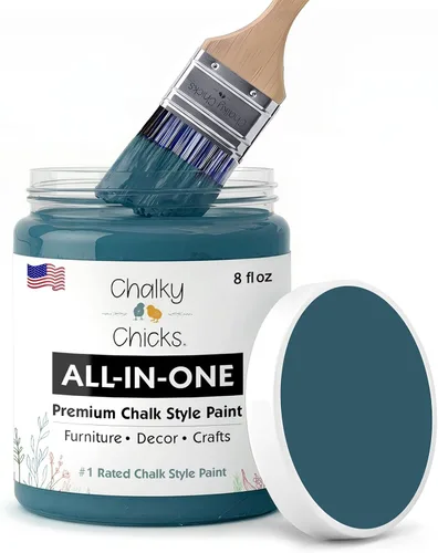 Miniatura 204 de Chalky Chicks - Pintura mate a la tiza, no requiere lijado, 4 onzas líquidas, color gris oscuro (Gun Metal Gray), para muebles, pintura sin Gris