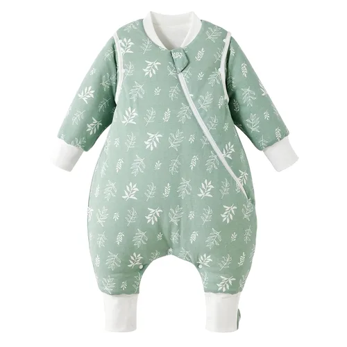 Miniatura 18 de Duomiaomiao Paquete de 2 bolsas de dormir TOG para niños de 6 a 12 meses, 100% algodón, ligero, con pies, transpirable, cómoda manta para niños