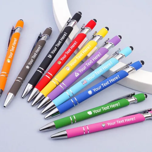 Miniatura 5 de Bolígrafos personalizados con lápiz capacitivo, bolígrafos personalizados impresos con tu logotipo o mensaje, ideales para regalos, promociones