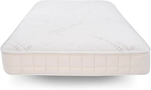Naturepedic Colchón orgánico 2 en 1 para niños, colchón nido individual con parte superior acolchada y capa impermeable, firme para niños