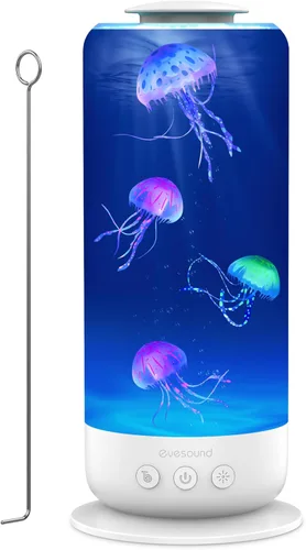 Lámpara de Medusa - Luz de Acuario de Tanque LED con 7 Cambios de Color, Lámpara de Ambiente para Decoración de Hogar, Oficina, Dormitorio, 2 Modos