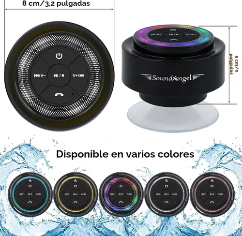Miniatura 7 de XLEADER Altavoz de ducha profesional (actualizado) con certificación IPX7 resistente al agua, altavoz Bluetooth, sonido de cristal de 8 W y graves