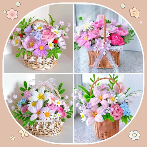 Miniatura 7 de 100 Piezas de Limpiadores de Tuberías de Chenilla, Juego de Limpiadores de Tuberías de Color Beige para Manualidades y Artesanías DIY, Tallos