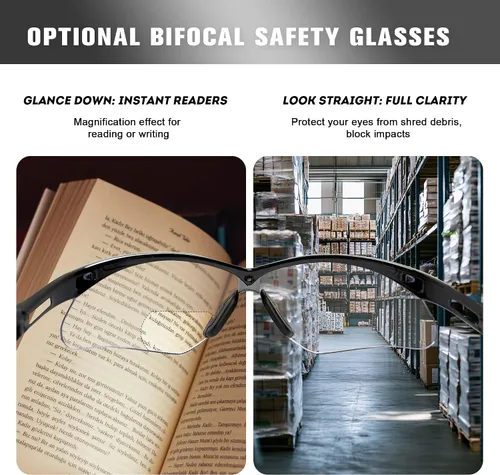 Miniatura 2 de ProtectX Anteojos de seguridad clásicos, lentes antivaho resistentes a los arañazos, gafas protectoras para el trabajo, interior/exterior, ANSI Z87.1