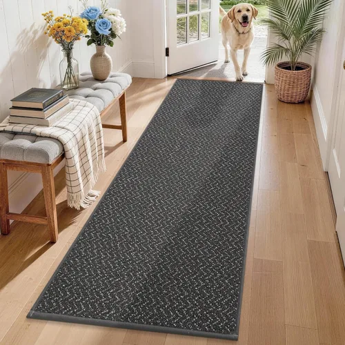 Miniatura 15 de COSY HOMEER Alfombra de pasillo de 2 pies 7 x 10 pies, antideslizante, lavable, absorbente, resistente a las manchas, alfombra para pasillo, entrada