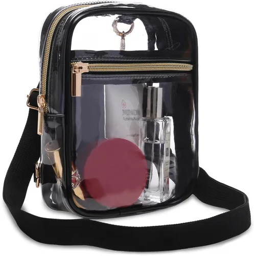 Bolso cruzado aprobado por estadios para mujer, bolsa transparente para estadios para eventos deportivos, conciertos