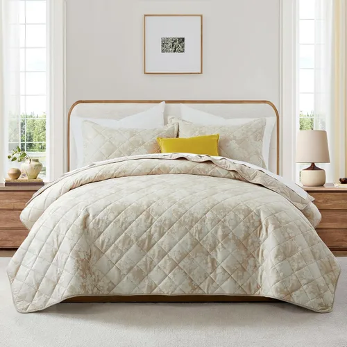 Miniatura 2 de IR Imperial Rooms Velvet Twin Quilt Bedspread Comforter Bedding Set 2 Pcs Diamond Pattern - (68"x86") Bedspread Coverlet + 1 Pillow Shams