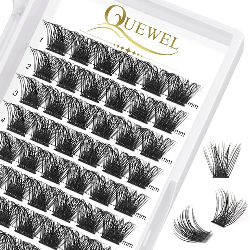 Miniatura 36 de QUEWEL Kit de extensión de pestañas DIY, racimos de pestañas 3D con 280 piezas, racimos de pestañas mixtas de 10-16 mm (30+40+50D), pinzas