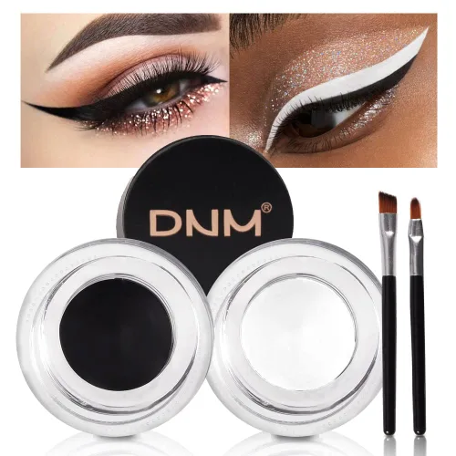 Miniatura 20 de evpct Delineador de ojos de gel negro y marrón 2 en 1, impermeable, a prueba de manchas, para Waterline, juego de pomadas de crema de cejas