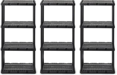 Miniatura 11 de Gracious Living Knect-A-Shelf - Paquete de 3 estantes de almacenamiento ligeros, organizador ventilado de 3 estantes para el hogar, garaje, sótano
