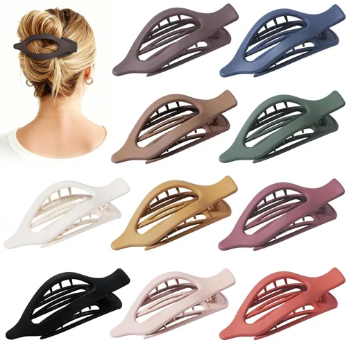 Miniatura 13 de Sisiaipu 10 pinzas planas para el cabello para mujer, pinzas de concordia francesa para cabello grueso y fino, pasadores con pico de pato
