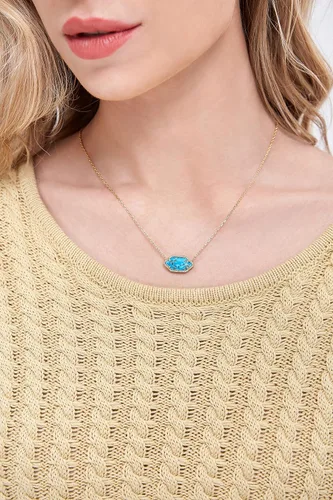 Miniatura 2 de CALOO TEEMOO Collares para mujer, cadena chapada en oro de 14 quilates con dije, collares largos de lujo para mujer, joyería de moda, collar de oro