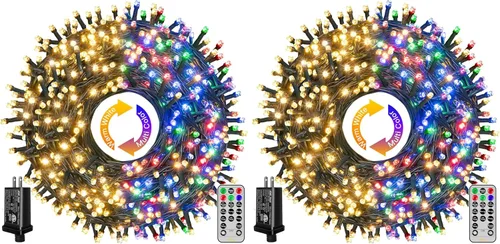 Miniatura 10 de Ollny Luces de Navidad, 66 pies, 200 luces LED para árbol de Navidad con 11 modos, control remoto, IP44, impermeable, cambio de color, luces