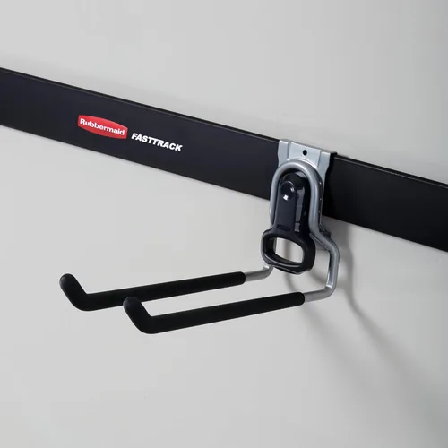 Miniatura 3 de Rubbermaid FastTrack - Organizador de garaje multiusos, capacidad de 50 libras, sistema de almacenamiento montado en la pared de níquel satinado