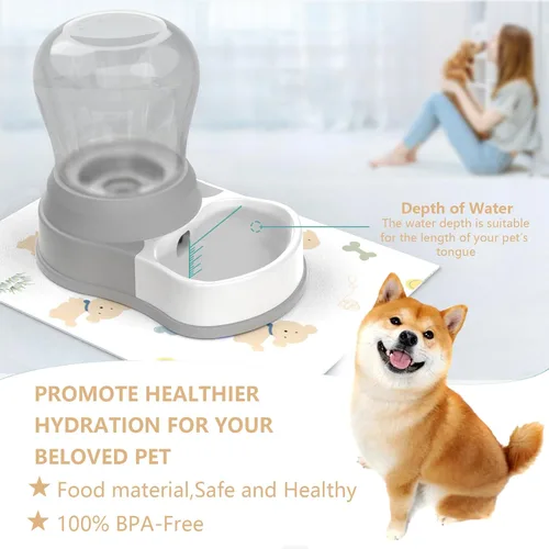 Miniatura 6 de STALTWO - Comedero automático para perros de 1 galón, dispensador de agua para mascotas premium Staltwo con alfombrilla antideslizante, comedero