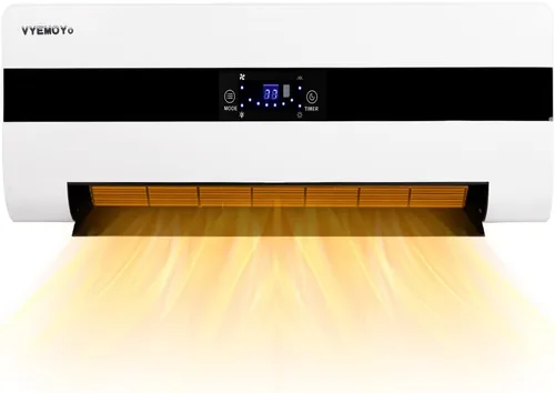 Calentadores Eléctricos de Pared Calentador de Espacio para Uso Interior 1500W Calentamiento Rápido Pantalla LED Termostato Ajustable Calentador de