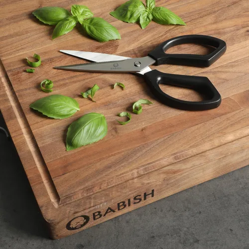 Miniatura 2 de Babish Tijeras de Cocina Multiusos Extra Resistentes, Tijeras de Acero Inoxidable Duradero con Hoja de 4 Pulgadas, Negro