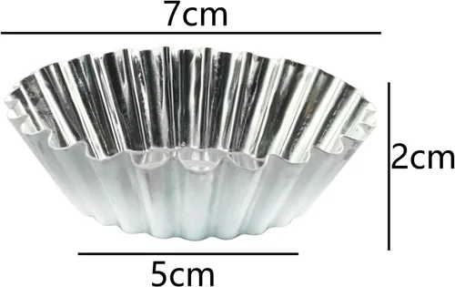 Miniatura 5 de Tegg Molde para tarta de huevo, 20 unidades, aluminio para tartas de huevos, cupcakes, galletas, forradas, herramientas para hornear