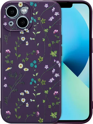 Miniatura 143 de RALEAVO Funda Floral para iPhone 12, Cubierta de Silicona Líquida con Bonito Patrón de Rama de Flores para Niñas y Mujeres, Funda Protectora de Goma