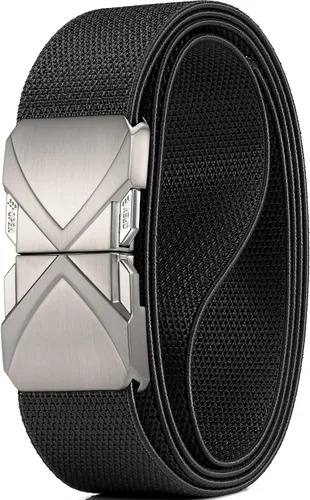 Miniatura 15 de GEIT - Cinturón elástico de nylon con hebilla de metal de liberación rápida, 3,4 cm, cinturón táctico invisible para golf casual