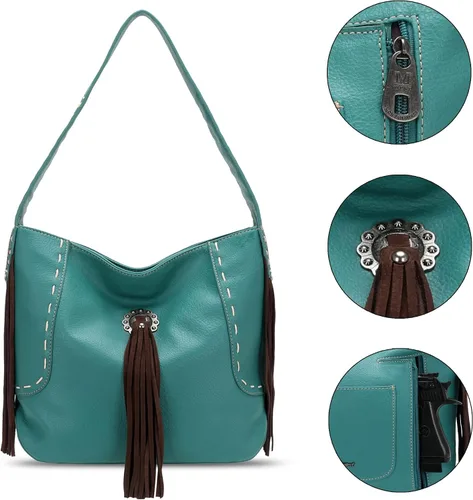 Miniatura 4 de Montana West Western - Bolsa de mano para mujer, colección de flecos, bolsa de transporte oculta con cartera