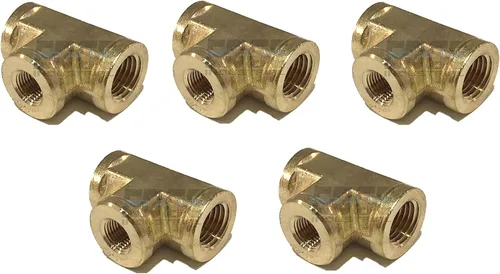 Miniatura 4 de Camiseta reductora de latón forjado de 1/4 "x 1/4" X 1/8" hembra NPT FNPT combustible/aire/agua/aceite/gas WOG (cantidad 10)
