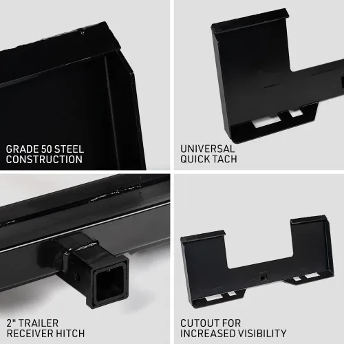 Miniatura 3 de Titan Attachments Placa de Montaje Receptor Universal Recortada, Accesorio de Placa de Minicargadora de 1/4" de Grosor, Enganche Receptor de 2
