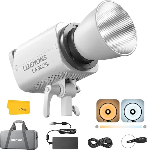 Godox LA300Bi - Luz de video LED bicolor, iluminación continua de 330 W, 2800-6500 K, efectos de 11 FX, soporte para control de aplicaciones, luz de