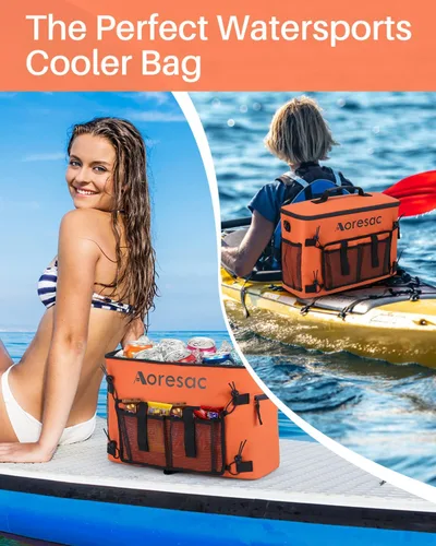 Miniatura 6 de AORESAC Enfriador de kayak detrás del asiento, impermeable para kayaks, compatible con asientos estilo silla de césped, bolsa térmica portátil
