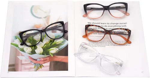Miniatura 6 de 3-Pack Reading Glasses for Women Style Frame Spring Hinge Clear Lens Readers Glasses