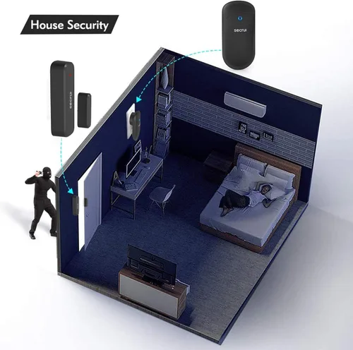 Miniatura 5 de SECRUI - Timbre de puerta, timbre con sensor abierto de puerta para negocios/hogar al entrar, volumen ajustable, fácil instalación, rango de 400