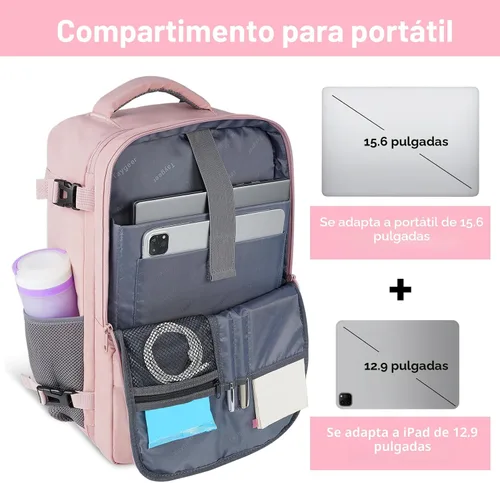 Miniatura 5 de Taygeer - Mochila de viaje para mujeres, mochila de cabina con puerto de carga USB y bolsa para zapatos, mochila TSA para laptop de 15.6 pulgadas