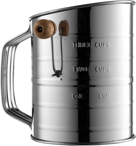 Miniatura 6 de Bellemain - Tamiz de 3 Tazas de Harina para Hornear de Malla Fina con Manivela Rotatoria y Agitanador de Bucle para Tamiz Rápido, Tamiz de Harina