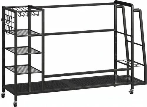 Miniatura 8 de HOOBRO Golf Bag Storage Garage Organizer, Golf Bag Storage Stand Fits 3 Golf Bags and Golf Equipment Rack with Wheels, Extra Storage Rack for