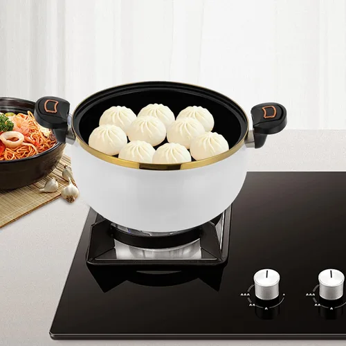Miniatura 6 de Olla a presión micro de 8.45 cuartos de galón, antiadherente, utensilios de cocina para microondas, olla versátil con tapa, olla grande inferior