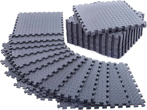 Paquete de 48 - Tapete de Ejercicio para Piso Extra Grueso de 1/2" para Acolchado de Piso de Gimnasio en Casa para Niños - Baldosas de Espuma EVA