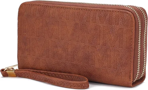 Miniatura 88 de MKF Collection Mia K - Cartera de pulsera para mujer, pequeña cartera de cuero vegano para tarjetas de crédito con cremallera y bolsillo