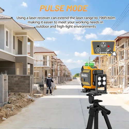 Miniatura 4 de Nivel láser 360 autonivelante, 3 x 360° de brillo ajustable, herramienta niveladora láser, recargable en 3D, láser de línea cruzada verde